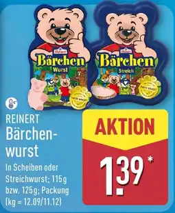 Aldi Nord REINERT Bärchenwurst Angebot