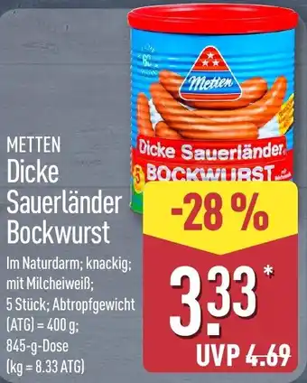 Aldi Nord METTEN Dicke Sauerländer Bockwurst Angebot