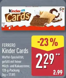 Aldi Nord FERRERO Kinder Cards Angebot