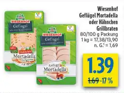 diska Wiesenhof Geflügel Mortadella oder Hähnchen Grillbraten Angebot