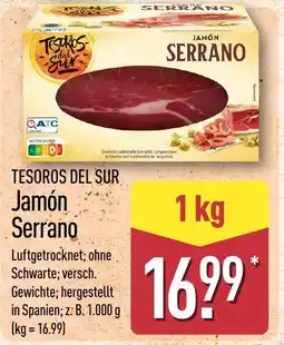 Aldi Nord TESOROS DEL SUR Jamón Serrano Angebot