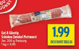 diska Gut & Günstig Schinken Zwiebel Mettwurst Angebot