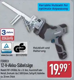 Aldi Nord FERREX 12-V-Akku-Säbelsäge Angebot