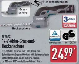 Aldi Nord FERREX 12-V-Akku-Gras-und Heckenschere Angebot