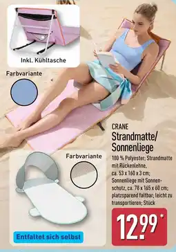 Aldi Nord CRANE Strandmatte/ Sonnenliege Angebot