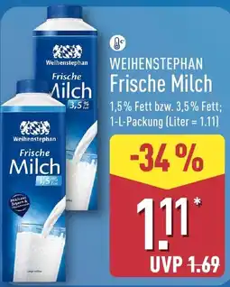 Aldi Nord WEIHENSTEPHAN Frische Milch Angebot