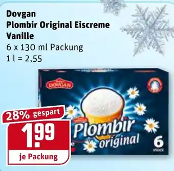 REWE Dovgan Plombir Original Eiscreme Vanille 6x130ml Angebot