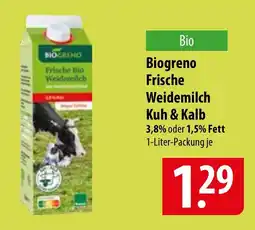 Famila Nord Ost Biogreno Frische Weidemilch Kuh & Kalb Angebot