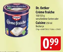 Famila Nord Ost Dr. Oetker Crème fraîche oder Cuisine Angebot