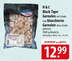 Famila Nord Ost H & C Black Tiger Garnelen oder blanchierte Garnelen Angebot
