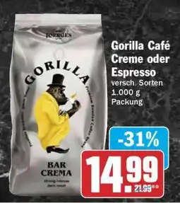 HIT Gorilla Café Creme oder Espresso Angebot