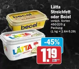 HIT Lätta Streichfett oder Becel Angebot