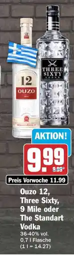 HIT Ouzo 12, Three Sixty, 9 Mile oder The Standart Vodka Angebot