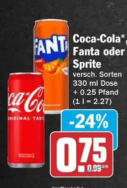 HIT Coca-Cola, Fanta oder Sprite Angebot