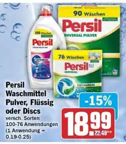 HIT Persil Waschmittel Pulver, Flüssig oder Discs Angebot