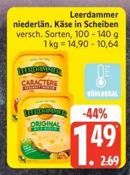 Edeka Leerdammer niederlän. Käse in Scheiben Angebot