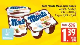 Edeka Zott Monte Maxi oder Snack Angebot