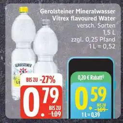 Edeka Gerolsteiner Mineralwasser Vitrex flavoured Water Angebot