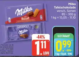 Edeka Milka Tafelschokolade Angebot