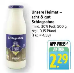Edeka Unsere Heimat – echt & gut Schlagsahne Angebot