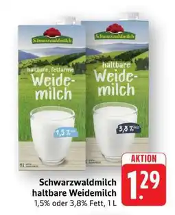 Edeka Schwarzwaldmilch haltbare Weidemilch Angebot