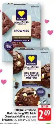 Edeka EDEKA Herzstücke Backmischung XXL Triple Chocolate Muffins oder Brownies Angebot