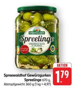 Edeka Spreewaldhof Gewürzgurken Spreelinge Angebot