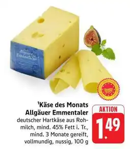 Edeka Käse des Monats Allgäuer Emmentaler Angebot