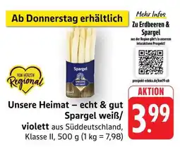 Edeka Unsere Heimat – echt & gut Spargel weiß/violett Angebot