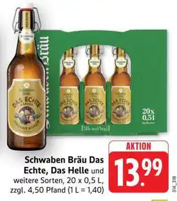 Edeka Schwaben Bräu Das Echte, Das Helle und weitere Sorten Angebot