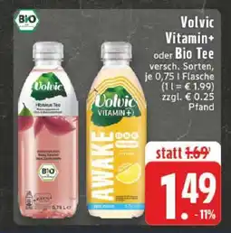 Edeka Volvic Vitamin + oder Bio Tee Angebot