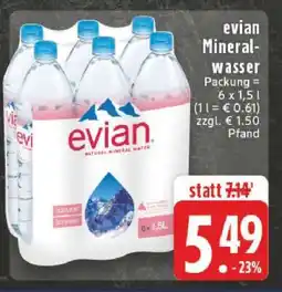 Edeka Evian Mineralwasser Angebot
