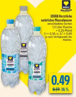diska EDEKA Herzstücke natürliches Mineralwasser Angebot