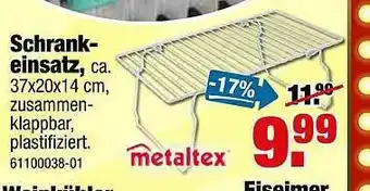 SB Lagerkauf Schrankeinsatz Metaltex Angebot