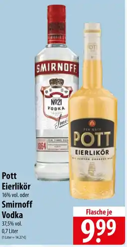 Famila Nord Ost Pott eierlikör oder smirnoff vodka Angebot