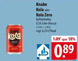 Famila Nord Ost Knabe Kola oder Kola Zero Angebot