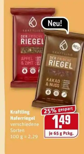 REWE Kaufpark Kraftling Haferriegel Angebot