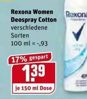 REWE Kaufpark Rexona Women Deospray Cotton Angebot