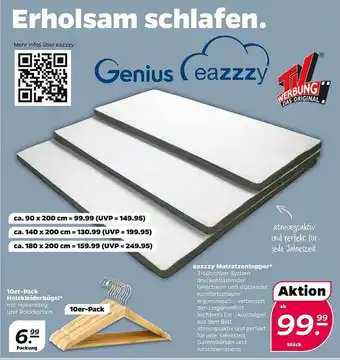 NETTO Genius Eazzzy 10er-pack Holzkleiderbügel Oder Matratzentopper Angebot