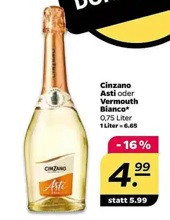 NETTO Cinzano Asti Oder Vermouth Bianco Angebot