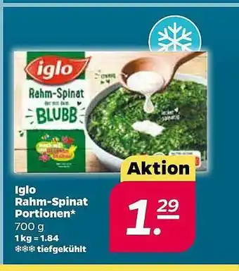 NETTO Iglo Rahm-spinat Portionen Angebot