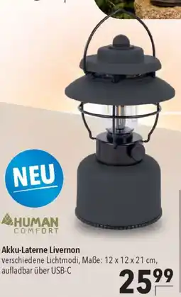 CITTI Markt HUMAN COMFORT Akku-Laterne Livernon Angebot