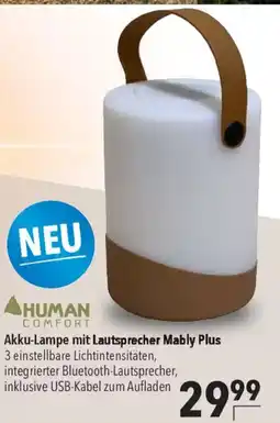 CITTI Markt HUMAN COMFORT Akku-Lampe mit Lautsprecher Mably Plus Angebot