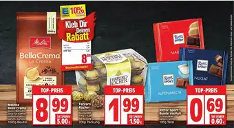 Edeka Melitta Bella Crema, Ferrero Rocher Oder Ritter Sport Bunte Vielfalt Angebot