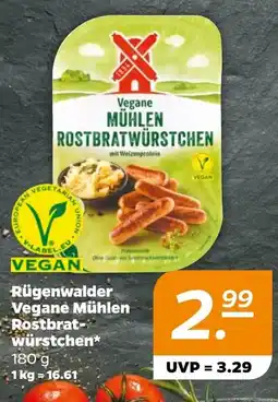 NETTO Rügenwalder Vegane Mühlen Rostbratwürstchen Angebot