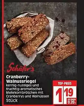 Edeka Schäfer's Cranberry-walnussriegel Angebot