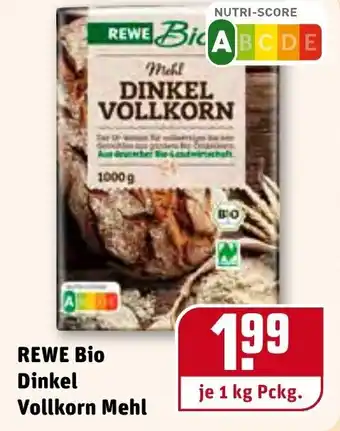 REWE Rewe Bio Dinkel Vollkorn Mehl 1kg Angebot