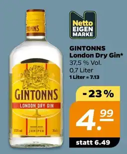 NETTO GINTONNS London Dry Gin Angebot