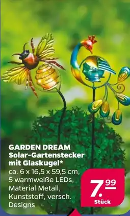 NETTO GARDEN DREAM Solar-Gartenstecker mit Glaskugel Angebot