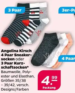 NETTO Angelina Kirsch 4 Paar Sneaker- socken oder 3 Paar Kurzschaftsocken Angebot